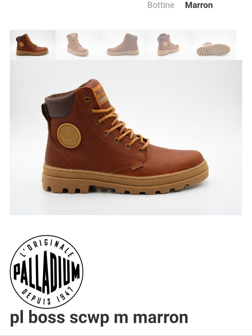 Palladium Men’s Brown Leather Lace-Up Boots - Picture 12 of 12